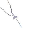Cadena de Suéter de Cola de Pez con Circonita de Gama Alta para Mujer, Sentido de Gama Alta, Larga, Atmosférica, Accesorios de Gama Alta, Collar para Suéter, Lujo Ligero, Nicho