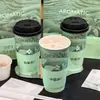 Vaso de Papel para Bebida Caliente de Té de Leche de 600ml con Bulto Nuevo Vaso de Papel para Llevar Bebida de Té China Empaquetado Engrosado Comercial con Tapa
