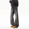 Jeans Azules Lavados con Estampado de Rayos para Hombre, Nuevo Estilo High Street Americano para Primavera y Otoño, Pantalones Acampanados Casuales con Efecto de Caída, Versátiles