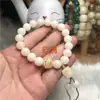 Pulsera de Raíz de Bodhi Blanca de la Suerte con Pata de Gato Quemada en Carbón Gato de la Fortuna Bebé Buda Pulsera para Estudiantes