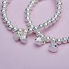 Pulsera Shihuan de dos vueltas para mujer, plata de ley S999, cuentas redondas, pulsera antigua, estilo ins Xiaoqing, aire fresco, plata pura, pulsera de cuentas de loto