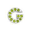 Letras cromadas de 8 mm con diamantes en verde oliva, accesorios de joyería para manualidades, letras inglesas, letras de diamante.