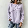 2026 Moda Feminina Europeia e Americana Estação Independente Amazon Outono Novo Gola Redonda Patchwork Renda Manga Longa Camiseta Top Casual
