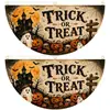 Bandera semicircular de Halloween transfronteriza 45x90cm bandera en forma de abanico para decoración colgante de porche y valla