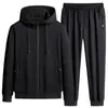 Traje deportivo casual de dos piezas para hombre, primavera y otoño, transpirable, algodón puro, corte holgado, talla grande, suéter cárdigan moderno y pantalones