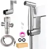 Conjunto de Pistola de Spray Companheira para Vaso Sanitário de Aço Inoxidável Bidet Portátil Bico Intensificador Descarga de Vaso Sanitário Pistola de Spray Pequena Universal