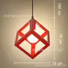 Lámpara Colgante de Hierro Cuadrada Estilo Retro Americano Estilo Industrial para Restaurante, Cafetería, Tienda de Ropa Única, Escaparate y Iluminación de Sala de Estar