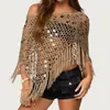 2025 Cubre Traje de Baño de Playa Tejido a Crochet Puro Europeo y Americano Bufanda Triangular Tejida con Lentejuelas Ropa de Playa de Venta Caliente Transfronteriza