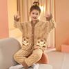 Pijamas de Franela para Niñas Invierno Ropa Familiar de Vellón Coral Dulce Estilo Extranjero para Niños Medianos y Grandes
