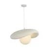 Lustre de sala de jantar vintage estilo francês na cor nogueira com cúpulas de contas redondas, luz na cor creme, lustre LED aconchegante para mesa de jantar rústica