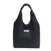 Bolso de Ocio de Nicho para Mujer 2025 Nuevo Bolso de Hombro Rayado de Pana Estudiante Viajero Plegado Bolso Temprano de Ocho Bajo el Brazo