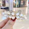 Horquilla de piedra ojo de gato para mujer, clip horizontal, horquilla para la parte posterior de la cabeza, red para el cabello de red, pinza para el cabello de alta gama, accesorios para el cabello con temperamento, pinza de resorte