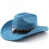 Chapéu de Cowboy Western Clássico de Camurça para Homens e Mulheres, Chapéu para Viagem ao Ar Livre, Chapéu Estilo Étnico com Aba Enrolada, Chapéu de Feltro