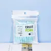Juego de Tenedores para Fruta, Palillos de Plástico Desechables de Dos Púas para Fruta para Uso Doméstico, para Comer Fruta, Pasteles, Postres y Bocadillos Pequeños