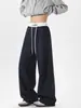 Calças Masculinas Outono e Inverno, Com Veludo e Espessadas, Cinza, Caimento, Perna Reta, Calças Esportivas Casuais Largas, Calça Jogger de Perna Larga