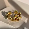 Caixa Surpresa Transmissão Ao Vivo Óleo de Flor de Pessegueiro Gotejamento Anel Borboleta Retrô Francês Medieval Design de Nicho Anel de Luxo Acessível para Mulheres