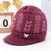 Sombrero de Otoño e Invierno para Mujeres de Mediana Edad y Mayores, Gorro de Lana Tejido para Abuela, Señora Mayor, Protección contra el Frío, Calidez, Más Terciopelo, Grueso, Gorro de Lana para Mamá