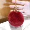Llavero Colgante de Bola de Pelo de Conejo Perezoso de Imitación Coreano para Coche, Colgante para Bolso de Mujer, Pequeño Regalo para Mochila Escolar de Estudiante