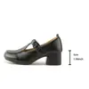 2026 Primavera e Verão Novos Sapatos Casuais Femininos de Moda de Comércio Exterior Couro Macio Retrô Sapatos de Salto Médio Bico Redondo Sapatos Femininos Transfronteiriços