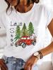 Camiseta Manga Curta Estampa Gráfica Roupas Vestuário Mulheres Gato Ca