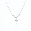 Enseñar disparo real nuevo simple moda plata de ley 925 collar de diamante lujo ligero alto sentido circonita cadena de clavícula joyería
