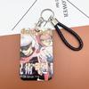 Conjunto de tarjetas periféricas de animación para estudiantes del campus con cordón para colgar en el cuello, deslizante, de plástico rígido, para control de acceso al metro, bolsa para credenciales para hombres