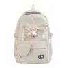 Mochila nueva y elegante de alta capacidad para niñas de primaria, secundaria y preparatoria, mochila versátil de color sólido con múltiples compartimentos