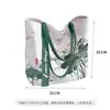 Nueva bolsa de lona estilo pintura china de tinta con loto para mujer, bolsa tote de gran capacidad, estilo tradicional chino, artística, adecuada para estudiantes y para ir al trabajo