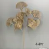 Flores de Simulación para Boda Serie Dorada Hojas de Ginkgo Eucalipto Arreglo Floral para Salón de Bodas Decoración de Pasillo Festival de Primavera Cubo de la Fortuna Flores Artificiales
