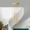 Araña para Escaleras Moderna Minimalista Sala de Estar Villa Araña Luz de Lujo Sala de Estar Loft Celebridad de Internet Giratoria Piso a Piso Lámpara de Pie