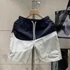 Pantalones Cortos Retro con Empalme para Hombre Moda de Verano Marca Popular Ins Casual Pantalones de 5 Puntos Calle Americana Tendencia Pantalones Largos