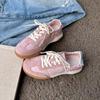 Entrenamiento de Ballet Cuero Genuino Aumentando Transpirable Zapatos Forrest Gump Zapatos de Capa Única para Mujer Verano 2024 Nuevos Zapatos Deportivos Planos Blancos