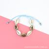 Pulsera bohemia transfronteriza directa de fábrica con concha natural, pulsera versátil tejida a mano con metal chapado