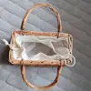 Bolso de Ratán para Mujer Cesta de Verduras Portátil estilo Coreano ins Bolso Cuadrado Pequeño Nuevo Fotografía Ocio Vacaciones Mimbre Creativo