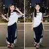 Conjunto de Duas Peças para Meninas: Camiseta Nova de Verão Fina com Manga Curta e Calça Longa para Crianças Maiores, Roupa Esportiva Tendência Combinando Pai e Filho