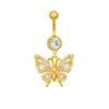 Gaibei Europeo y Americano Transfronterizo Mariposa de Diamantes Completa Piercing Anillo para el Ombligo Uña para el Ombligo Anillo para el Ombligo Adornos para el Ombligo Europeos y Americanos Lujo Accesible Joyería para Piercing
