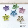 Cadena de Teléfono Móvil DIY de Estrella de Cinco Puntas con Estampado de Leopardo Colorido de 23 mm, Cuentas Sueltas para Joyería, Pulsera, Collar, Accesorios Acrílicos