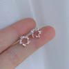Aretes de Estrella para Mujer Simples Micro-incrustados Zircón Aretes de Estrella de Cinco Puntas Chapados en Oro de 14K Dulces Frescos Joyería para la Oreja para el Cabello
