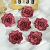 R Rosas Artificiais Flor de Borda Enrolada para Chapéus, Cabeças de Flores Falsas, Presilhas de Rosa para Cabelo, Cabeças de Flores de Seda, Parede Pequena de Flores de Rosa