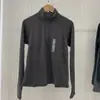 26 otoño e invierno nuevo jersey elástico de forro polar para mujer con media cremallera, top cálido, capa base 487596