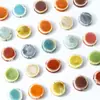 Accesorios para Joyería DIY Cuentas Cerámicas Planas de 16 mm Accesorios para Ropa Pulseras Cuentas Sueltas Cuentas Espaciadoras de Esmalte de Flor Material DIY