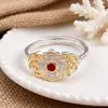 Anillo Abierto de Plata de Ley S925 Yunchaoxuan Nuevo Estilo Chino Filigrana Hueca Vintage Electrochapado Bicolor Tendencia Nacional Gama Alta