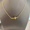 Moda Europeia e Americana Versátil Colar com Pingente de Cruz Dourado e Prateado para Homens e Mulheres Corrente de Personalidade de Nicho