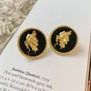 Aretes Geométricos Negros con Goteo de Aceite de Aguja de Plata Pendientes Franceses de Lujo Ligero de Alta Gama Pendientes de Diseño Retro Joyería al por Mayor para Mujeres