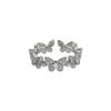 Anillo de Mariposa con Incrustaciones de Diamantes Plateados Estilo Coreano Flash para Mujer Diseño de Nicho Super Flash Viento Frío Suave Anillo Abierto