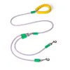 Acoplador de Correa Doble para Perros, Divisor Doble de Correa para Cachorros 2 en 1 con Mango de Esponja Acolchado, Correa para Caminar sin Tirones y sin Enredos para Dos Perros, Hebilla de Aleación de Alta Resistencia 1.5 m / 5 pies, Agarre Cómodo para Perros Pequeños y Medianos