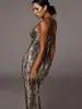 2026 Nova Roupa Feminina de Verão Estilo Europeu e Americano Estampa de Leopardo Vestido de Alça Ajustável Slim Fit Sexy Comprimento Médio Comércio Exterior Atacado