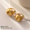 Moda Europea y Americana Estilo Old Money Sencillos Elegantes Versátiles Dorados Cepillados Mate Pendientes de Lujo Ligero de Gama Alta Brazaletes para Orejas Pendientes
