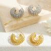 Pendientes Geométricos de Alambre de Teléfono de Metal de Moda Europea y Americana para Mujer, Simples y Elegantes, Joyería de Diseño Elegante y Lujoso para Mujer, Exquisitos