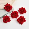 Nova flor de rosa em flanela 8cm rosa pontiagudo de simulação flor artificial casamento DIY acessórios de cabelo de casamento combinação de roupas